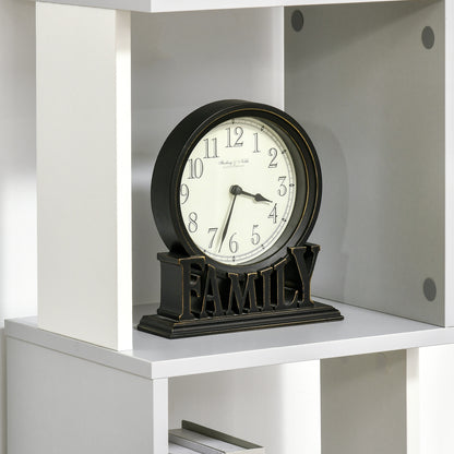 S-Shaped Bookcase Bookshelf with 5 Open Shelves for Living Room Home Office Study Anti-Tip 100 kg Load 33x28x161 cm White and Light Gray