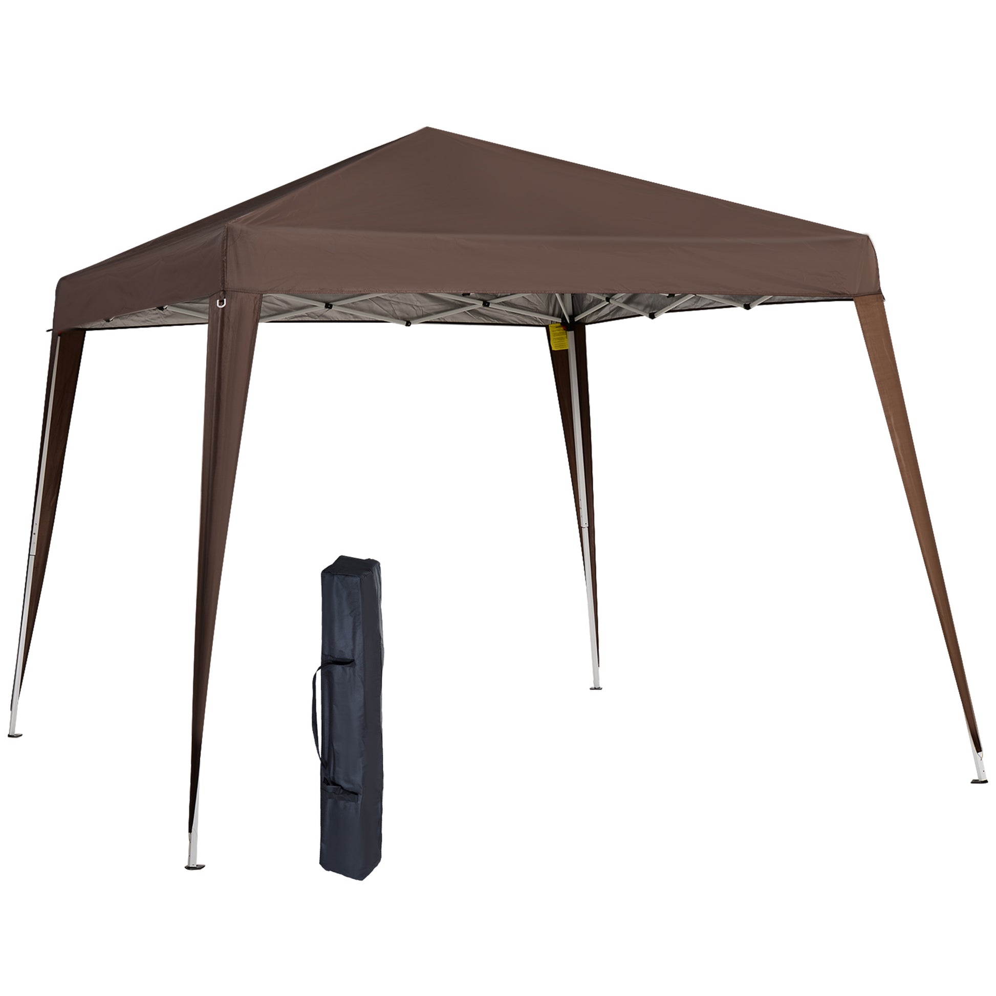 3x3m Garden Gazebo Pop-up Foldable Tent Steel Waterproof Polyester Anti-UV with Chocolate Carry Bag