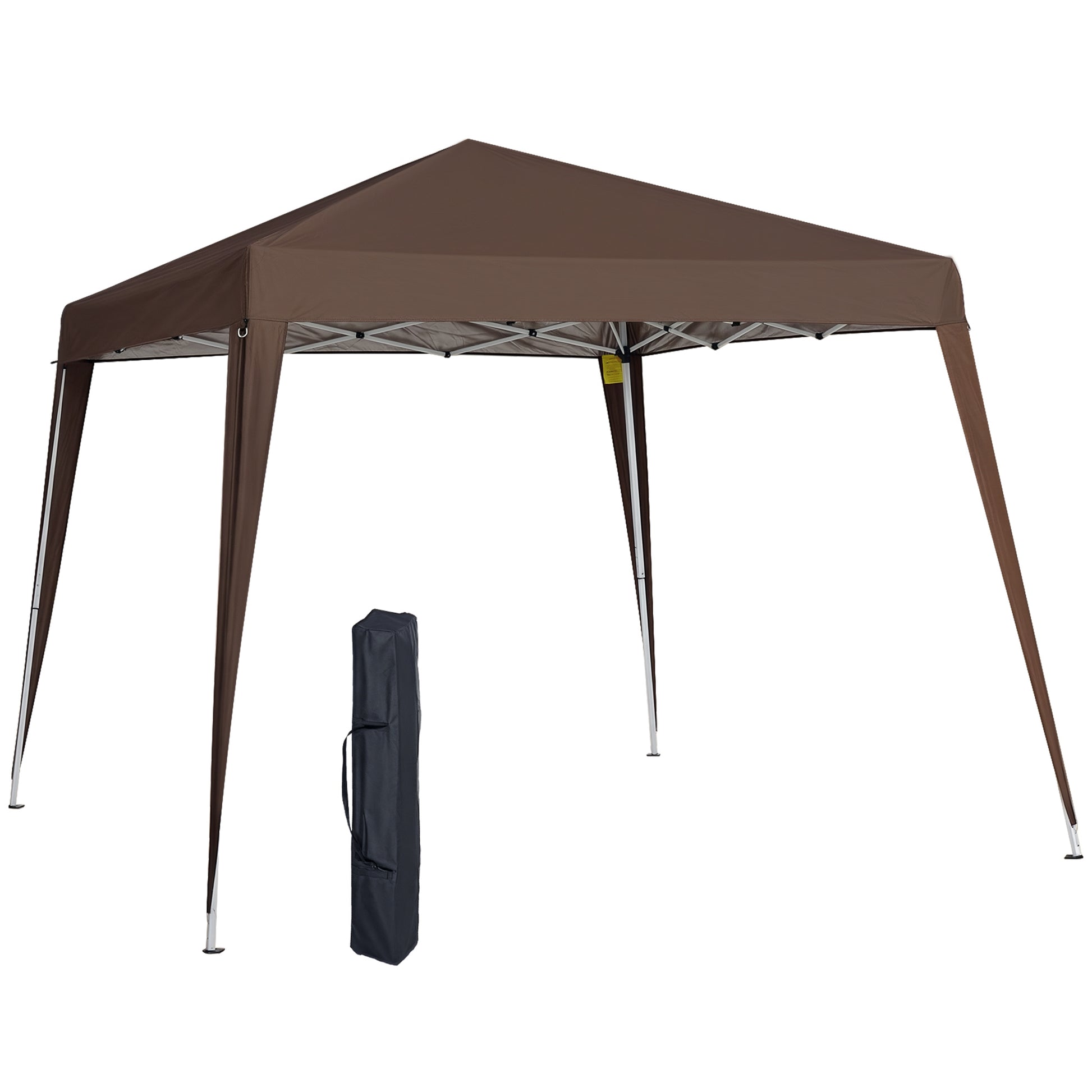 3x3m Garden Gazebo Pop-up Foldable Tent Steel Waterproof Polyester Anti-UV with Chocolate Carry Bag