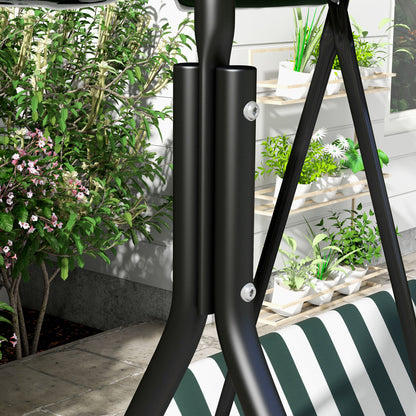 3-Seater Garden Swing with Adjustable Canopy and Steel Frame for Balcony Terrace Patio Load 200 kg 172x110x153 cm Green