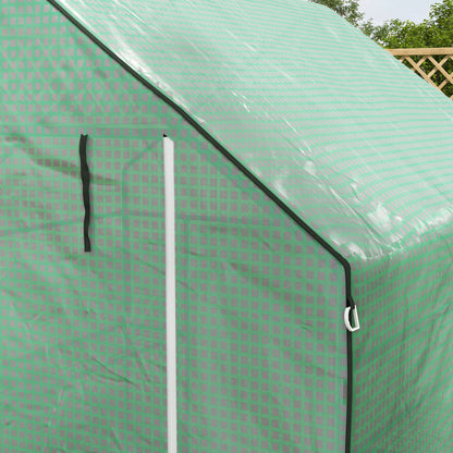 Garden Greenhouse with 3 Tiers Shelves, Balcony Greenhouse, Reinforced 135 g/m² tarpaulin, Steel Frame, Roll-up Zippered Door, for Vegetables Plants Flowers, 140x143x190cm, Green