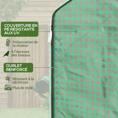 Garden Greenhouse with 3 Tiers Shelves, Balcony Greenhouse, Reinforced 135 g/m² tarpaulin, Steel Frame, Roll-up Zippered Door, for Vegetables Plants Flowers, 140x143x190cm, Green