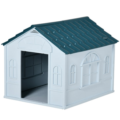 White Outdoor Dog House for Small and Medium Dogs - 65 x 75.7 x 63 cm