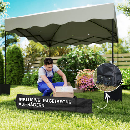 Pavilion approx. 3x3m, water-repellent Stable Winterproof Pop-up Folding Pavilion with UV Protection 50+, Foldable Party Tent Garden Canopy with Rolling Bag, Garden Pavilion for Camping Garden, Cream White