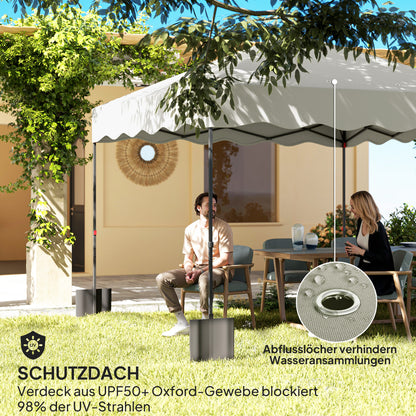 Pavilion approx. 3x3m, water-repellent Stable Winterproof Pop-up Folding Pavilion with UV Protection 50+, Foldable Party Tent Garden Canopy with Rolling Bag, Garden Pavilion for Camping Garden, Cream White