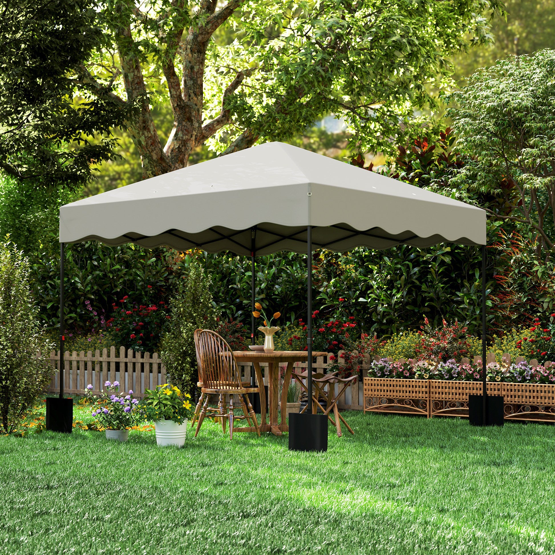 Pavilion approx. 3x3m, water-repellent Stable Winterproof Pop-up Folding Pavilion with UV Protection 50+, Foldable Party Tent Garden Canopy with Rolling Bag, Garden Pavilion for Camping Garden, Cream White