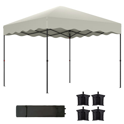 Pavilion approx. 3x3m, water-repellent Stable Winterproof Pop-up Folding Pavilion with UV Protection 50+, Foldable Party Tent Garden Canopy with Rolling Bag, Garden Pavilion for Camping Garden, Cream White