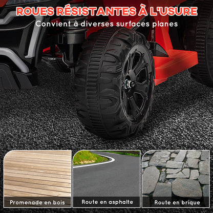 6V Children's Electric Quad, Kids Electric Car, 2.5 km/h Speed, with Headlights, Forward and Reverse, Music Function, for Children 18-36 Months, Red