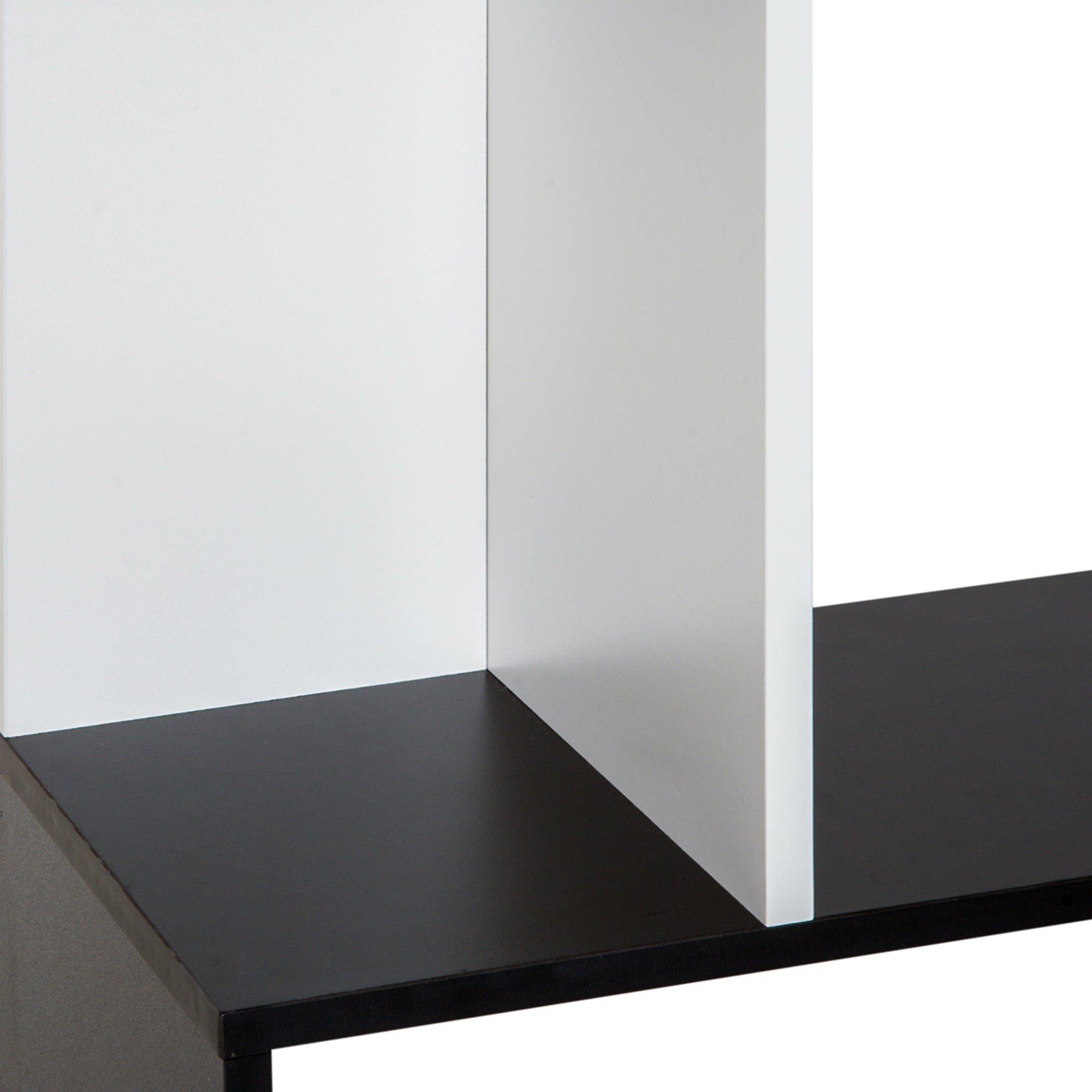 Contemporary Design S-shaped Bookshelf Storage Furniture 4 Shelves 60L x 24W x 148H cm Black White
