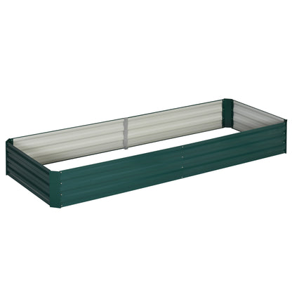 Steel Raised Bed, Planting Box Cold Frame Garden Bed Planter Interlocking, Plant Box Flower Pot Vegetable Bed 241x90.5x30cm for Garden Terrace, for Flowers, Plants, Fruit, Vegetables, Dark Green