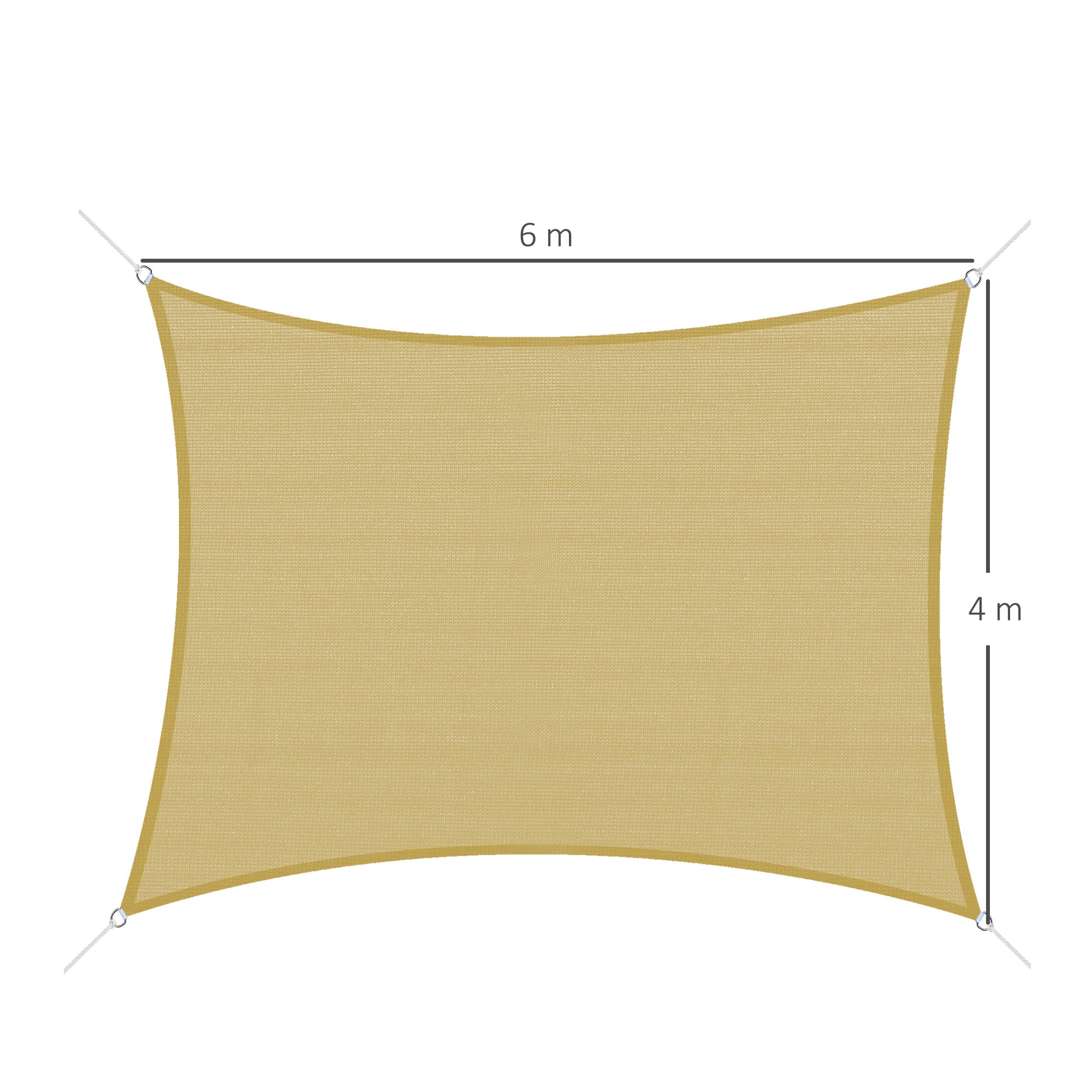 Rectangular Sun Shade Sail 20x13 ft Patio Shade UV Protection for Outdoor Garden Beige