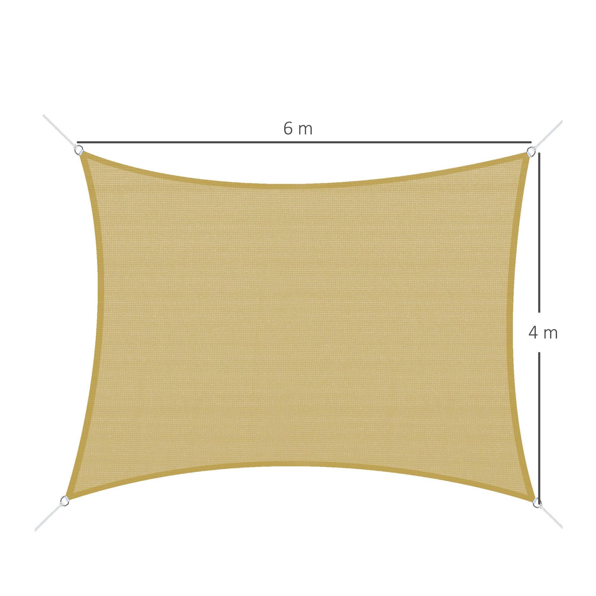 Rectangular Sun Shade Sail 20x13 ft Patio Shade UV Protection for Outdoor Garden Beige