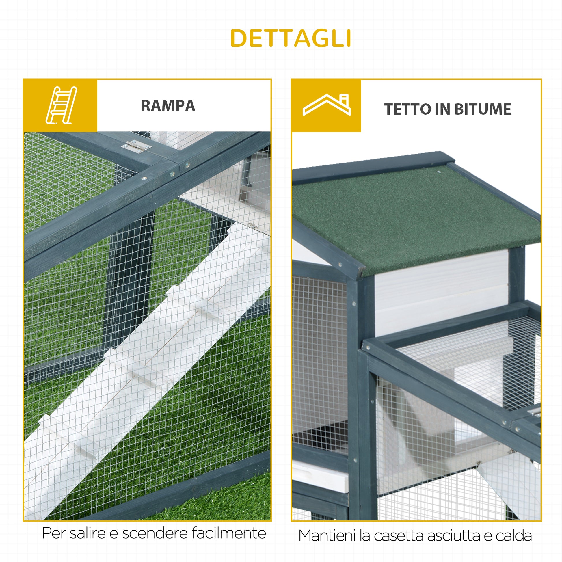 Rabbit and Small Animal Cage in Wood 2 Floors of Spruce Double Door 140x65x100cm Green and White