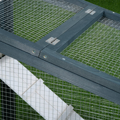 Rabbit and Small Animal Cage in Wood 2 Floors of Spruce Double Door 140x65x100cm Green and White