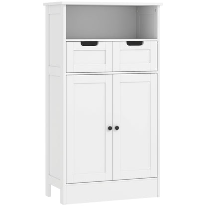 Bathroom Cabinet Bathroom Cabinet Tall Cabinet with Adjustable Shelf, 2 Drawers, 2 Doors, Cabinet Storage Cabinet for Bathroom, Living Room 60 x 30 x 108.8 cm White