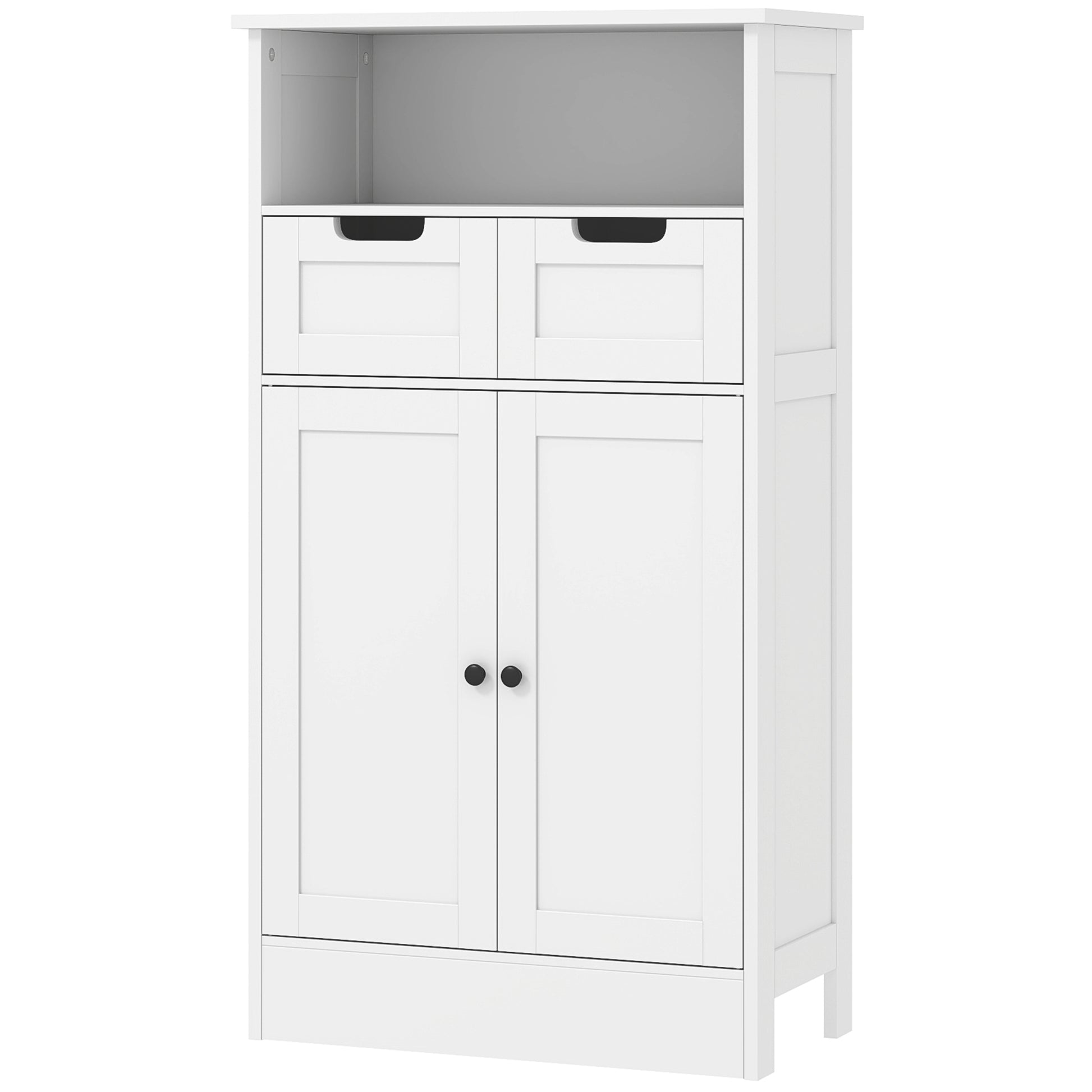 Bathroom Cabinet Bathroom Cabinet Tall Cabinet with Adjustable Shelf, 2 Drawers, 2 Doors, Cabinet Storage Cabinet for Bathroom, Living Room 60 x 30 x 108.8 cm White
