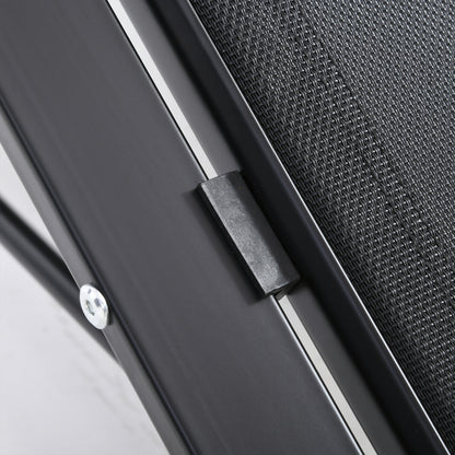 Garden Lounger Set Metal Mesh 3-Piece Sun Lounger with Tea Table Garden Furniture Set with 2 Sun Loungers, 1 Side Table Outdoor Seating Group for Garden, Balcony 59W x 169D x 66H cm Black