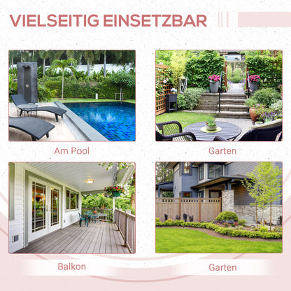 Folding Side Table made of Poly Rattan Coffee Table End Table Tray Balcony Table Patio Table Coffee Table Garden Furniture Rattan Table for Garden Terrace Balcony, 40x40x40cm Natural Wood