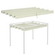 Replacement Canopy for 2.85 x 2 m Pergola, water-repellent retractable Wave Canopy with rain drainage holes, UV protection 30+, winterproof sunshade cover for garden, balcony, terrace, Cream White