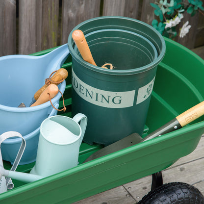 Garden Cart with Steel Frame and Pneumatic Tires, Soft Grip Handle, 250kg Capacity, 108x52x100cm, Green