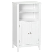 Bathroom Cabinet with Adjustable Shelves and 2 Doors, Multipurpose Wooden Bathroom Cabinet, White, 50x30x93cm
