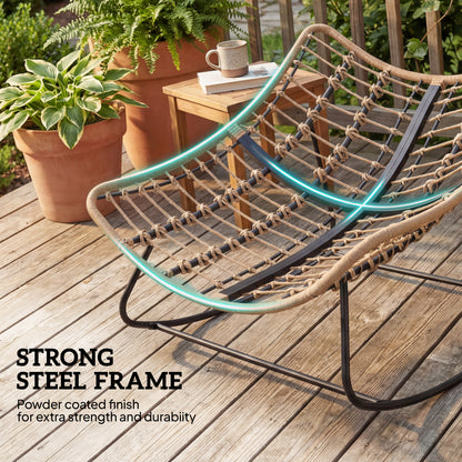 Swing Chair with Cushion — Weatherproof Outdoor/Indoor Egg Chair, Gray, Supports up to 265 lb