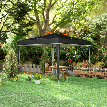 Gazebo 3x3 m Foldable Pop Up Adjustable Height with Drainage Holes, Outdoor Gazebo in Metal and Oxford Fabric with Carrying Bag, UV50+, for Garden, Parties, Camping, Black