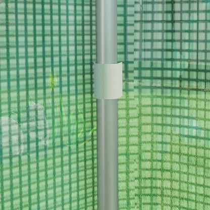 Outdoor Greenhouse 4x3x2 m Tunnel Greenhouse with 2 Mesh Windows Anti-UV PE Cover and 1 Roll-Up Door with Zipper Green Garden Greenhouse