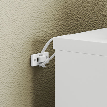 3-Tier Bookshelf Bookcase with 2 Adjustable Shelves for Living Room Office Bedroom 60x24x80 cm White