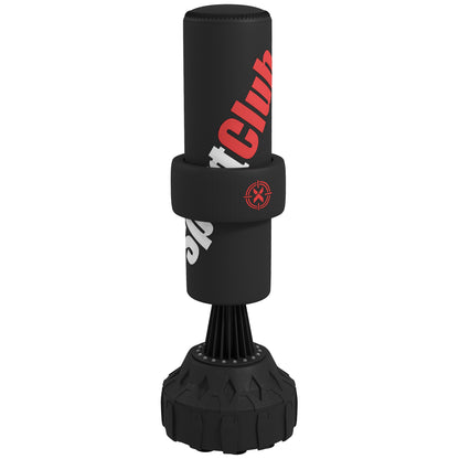 SPORTNOW Standing Punching Bag, 65-175 cm Stand-Up Punching Bag Kickboxing Bag Punching Bag with Suction Cup Base, Boxing Bandages, Boxing Training Equipment for Boxing, Kickboxing, Plastic, Black