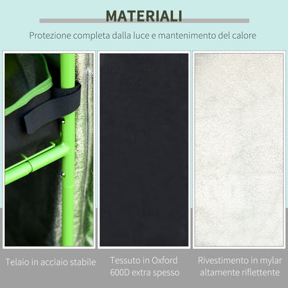 Hydroponic Tent in Oxford 600D with 5 Adjustable Air Outlets and Window, Hydroponic Greenhouse with Cable Hole Indoor, 80x80x160 cm, Black