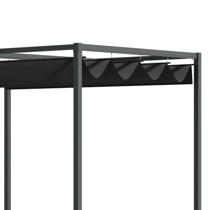 Pergola approx. 3x2m Garden Pavilion Terrace Roofing Metal Freestanding Garden Pavilion with Adjustable Roof, UV Protection, Sun Protection for Terrace and Garden, Black+Grey