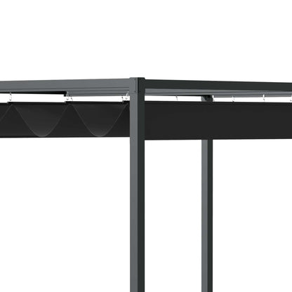 Pergola approx. 3x2m Garden Pavilion Terrace Roofing Metal Freestanding Garden Pavilion with Adjustable Roof, UV Protection, Sun Protection for Terrace and Garden, Black+Grey