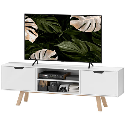 TV cabinet, TV stand for TVs up to 65 inches, lowboard with 2 cabinets and 2 shelves, TV cabinet for living room, 150 x 39 x 50 cm White
