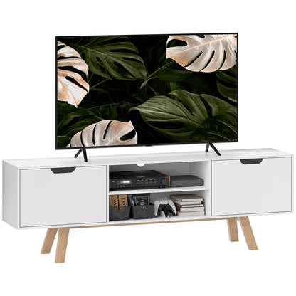 TV cabinet, TV stand for TVs up to 65 inches, lowboard with 2 cabinets and 2 shelves, TV cabinet for living room, 150 x 39 x 50 cm White