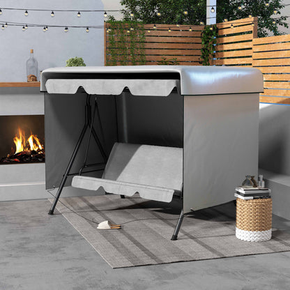 3-Seater Swing Cover, Waterproof Winterproof Protective Cover for Garden Swing, Windproof UV-Resistant Cover for Garden Furniture, Hanging Chair, 215 x 155 x 150 cm Grey
