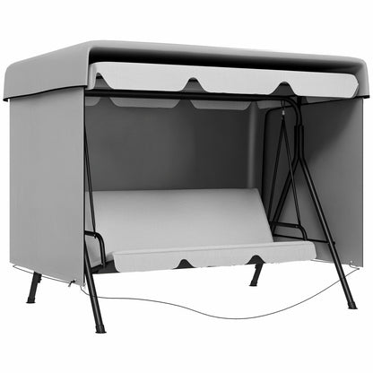 3-Seater Swing Cover, Waterproof Winterproof Protective Cover for Garden Swing, Windproof UV-Resistant Cover for Garden Furniture, Hanging Chair, 215 x 155 x 150 cm Grey