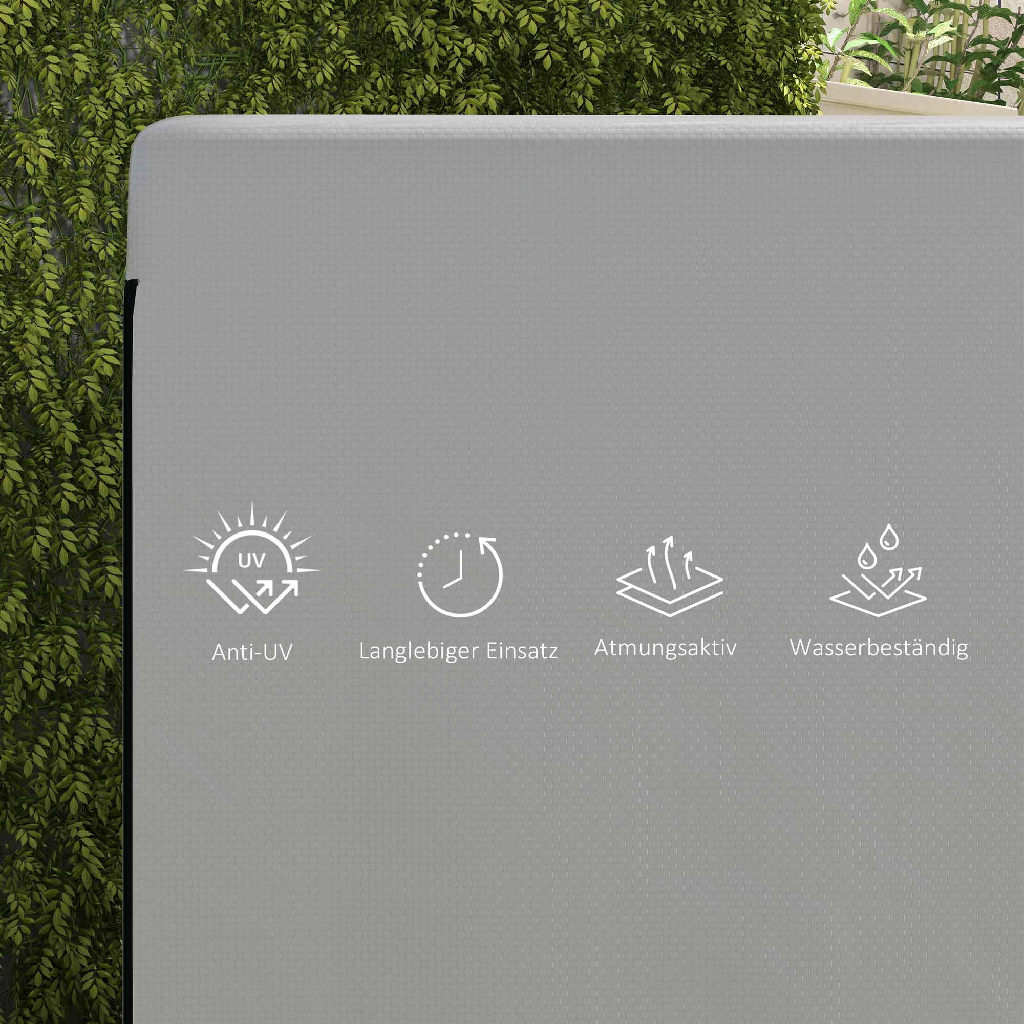3-Seater Swing Cover, Waterproof Winterproof Protective Cover for Garden Swing, Windproof UV-Resistant Cover for Garden Furniture, Hanging Chair, 215 x 155 x 150 cm Grey