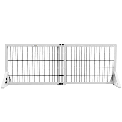 Dog Safety Barrier, 2-panel adjustable width protective barrier 101-181L x 44W x 67H cm, for stairs, doorways, hallways, in pine wood and steel, white