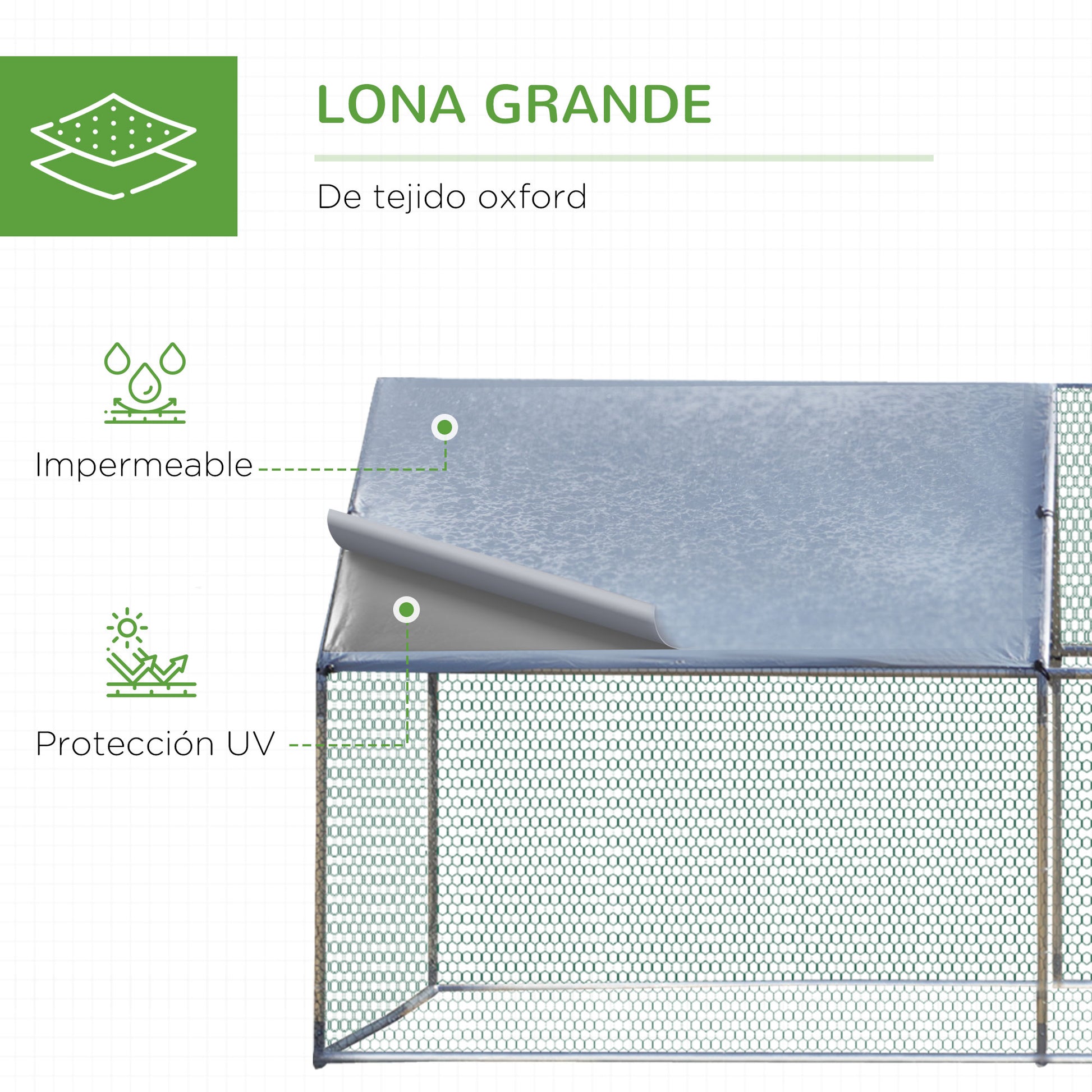 Large Outdoor Galvanized Metal Chicken Coop 3.03x6x1.95 m 3-Room Chicken Cage Oxford Fabric Cover UV and Water Resistant for Yard Silver