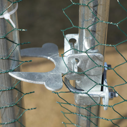 Large Outdoor Galvanized Metal Chicken Coop 3.03x6x1.95 m 3-Room Chicken Cage Oxford Fabric Cover UV and Water Resistant for Yard Silver