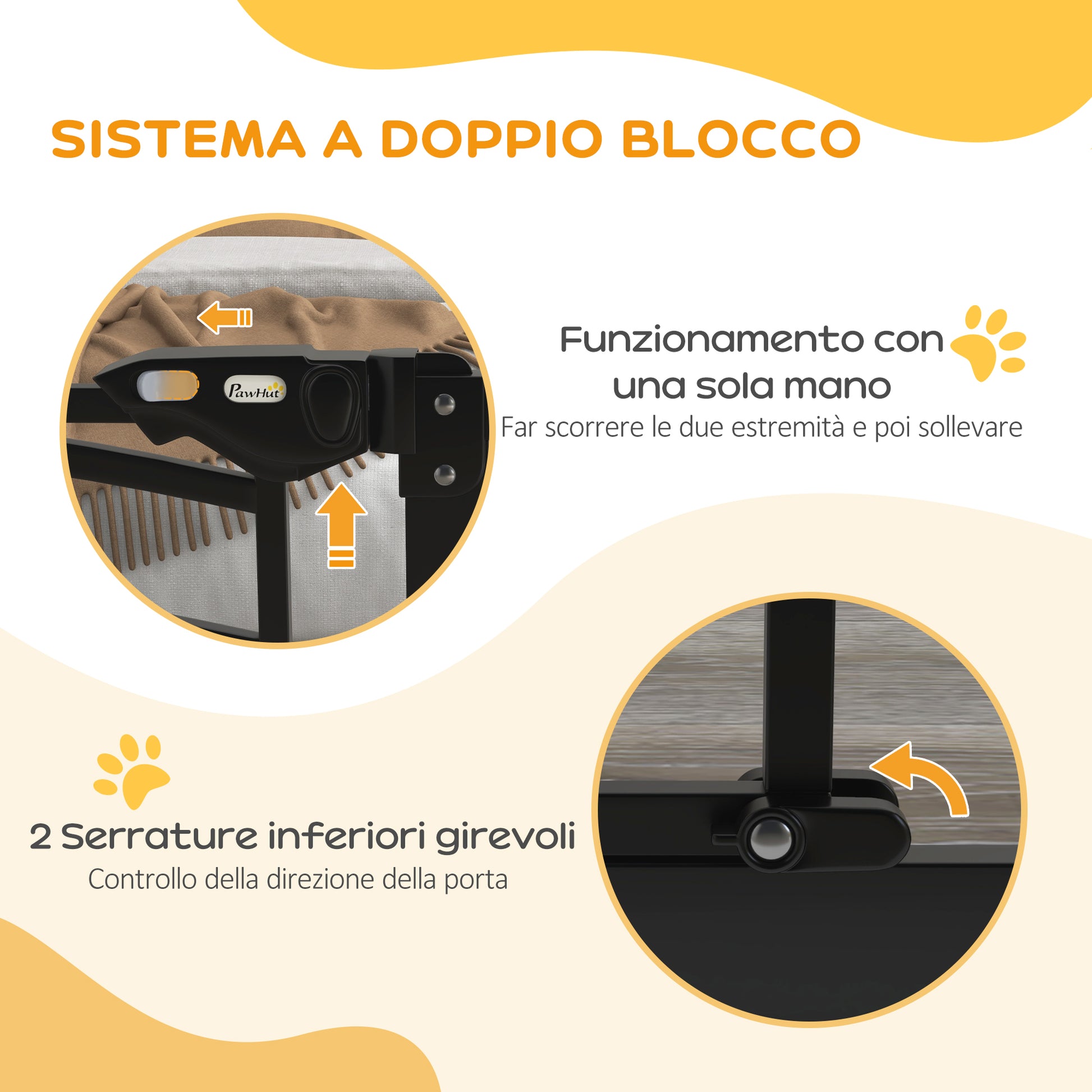 Extensible Small and Medium Dog Gate with Auto-Close, Steel and PA Safety Gate, 74-100x76 cm, Black