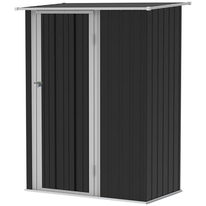 Garden Shed Tool Shed with Door Outdoor Steel Dark Grey 142 x 84 x 189 cm