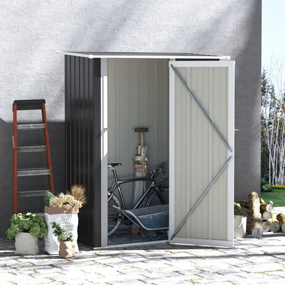 Garden Shed Tool Shed with Door Outdoor Steel Dark Grey 142 x 84 x 189 cm