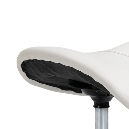 Saddle Stool Work Stool Swivel Stool Rolling Stool Beauty Stool Padded Height Adjustable (White)