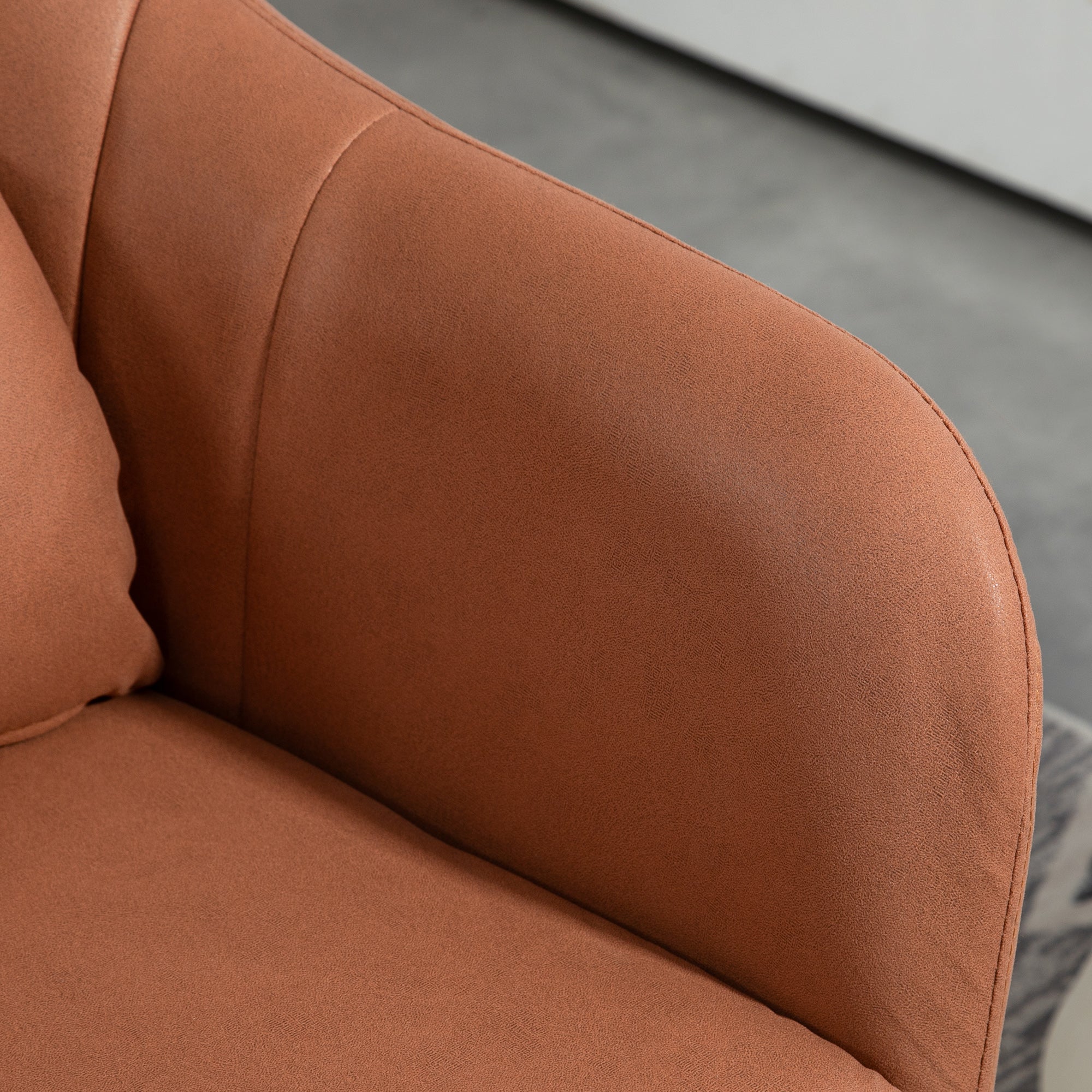 Lounge Chair Relax Chair Bedroom Comfortable - Lumbar Cushions Adjustable Height 360° Swivel Chrome Metal Base - Brown