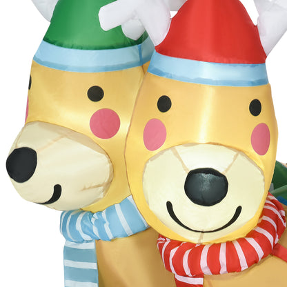 Christmas Inflatable Decoration Santa Claus with Sleigh and 2 Reindeer Christmas Decoration with 4 LED Lights for Garden Patio 82.7"L x 27.6"W x 49.2"H