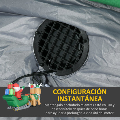 Christmas Inflatable Decoration Santa Claus with Sleigh and 2 Reindeer Christmas Decoration with 4 LED Lights for Garden Patio 82.7"L x 27.6"W x 49.2"H