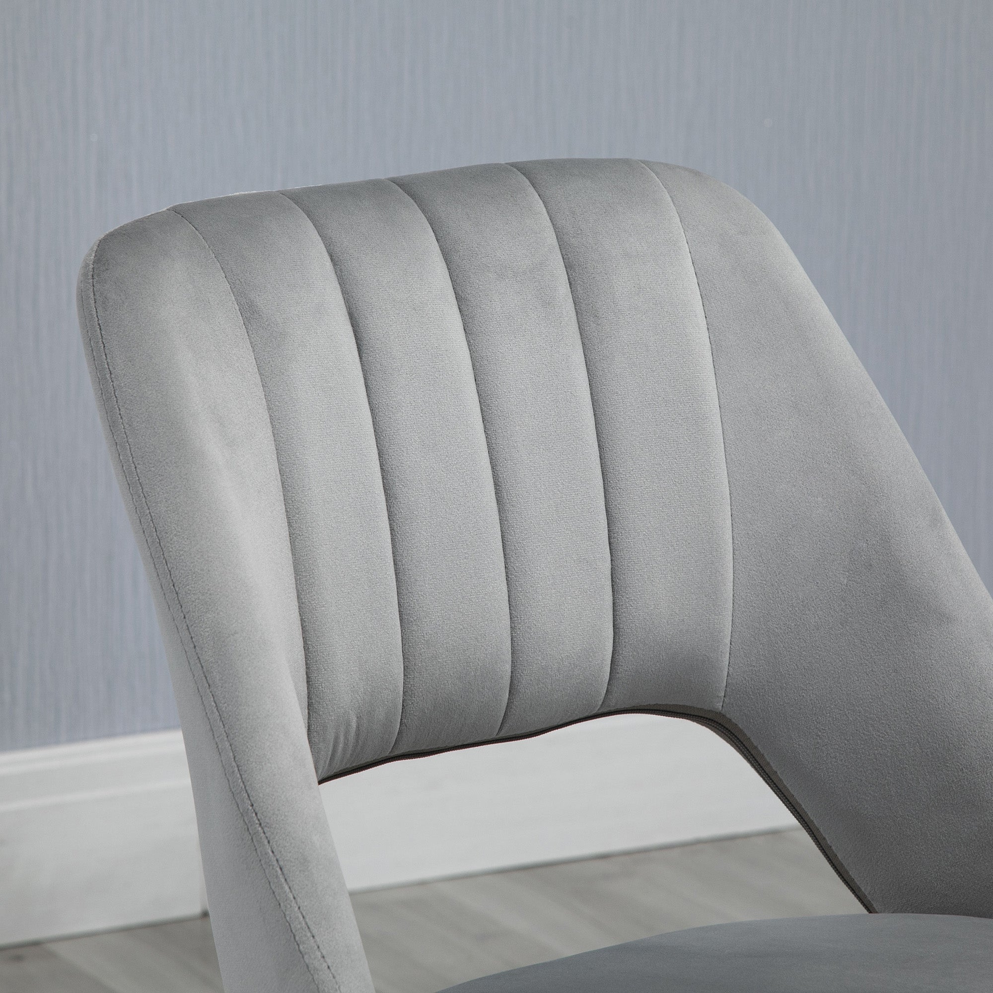 Ergonomic and Swivel Office Chair, Padded Desk Chair with Adjustable Height, Gray 49x60x79-91cm