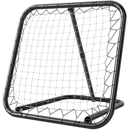 Football Rebounder, 78 x 84 cm Bounce Back Wall with Pegs, Adjustable in 5 Levels, Portable, Kickback Goal, Football Goal for Teenagers, Football Training Equipment for Baseball Training White